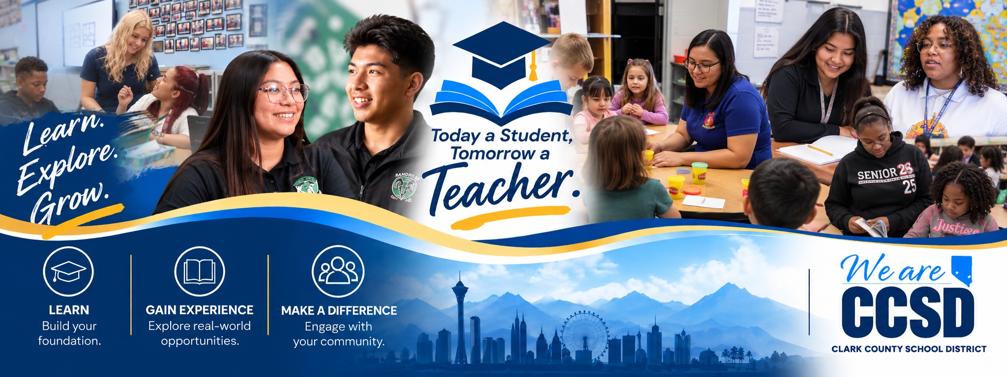 Show a collage of different student